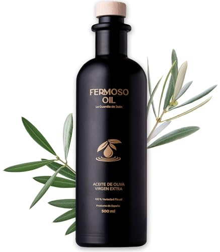 FERMOSO Olivenöl - Natives Olivenöl Extra (500ml) - 100 Prozent Picual-Oliven, kaltgepresst, polyphenolreich, DOP Sierra Mágina aus Spanien, Andalusien