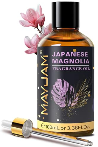 MAYJAM Fragrance Oil - 100ML Japanese Magnolia Aromatherapy Oils | with Glass Dropper, Long Lasting Aroma, Diffuser Oil for Humidifier, Diffuser, Making Candle, Soap and Bath Bombs