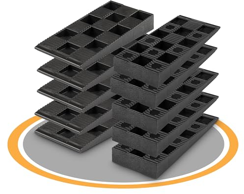 HENK Set di cunei di montaggio in plastica nera – cunei in plastica per porte, finestre, infissi, telaio della porta, cunei in legno di grandi dimensioni (45 x 95 – 50 pezzi)