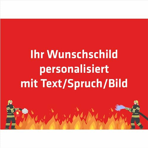 INDIGOS UG - Aufkleber - Beruf - Feuerwehrmann - 80x60 cm - Firmenschild - wetterfest personalisiert mit Foto, Logo und Text - individueller Sticker für Tür, Wand, Büro Garage