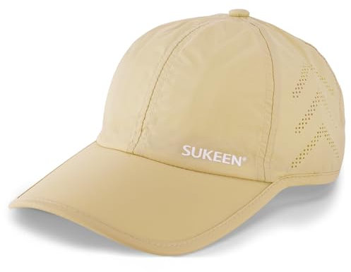 Sukeen 8cm Baseballkappe mit Verlängerter Krempe, Leichte und Atmungsaktive Verstellbare Baseball Cap, UV-Schutz Outdoor Softtop Basecap für Herren Damen, Schnell Trocknender Stoff