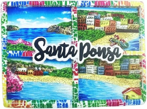 Kühlschrankmagnet, Motiv: Santa Ponsa, Mallorca, Spanien, Touristen-Souvenir, Kühlschrankdekoration, Magnet zum Basteln