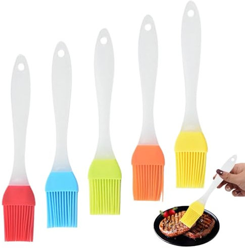 Pixaro 5 Stück Silikon Backpinsel - Silikonpinsel, Küche Pastry Brush, Backpinsel Silikon, Basting Gebäckbürste, BBQ Pinsel, ideal zum Backen, Verteilen von Öl, Sauce, Grill, Gebäck