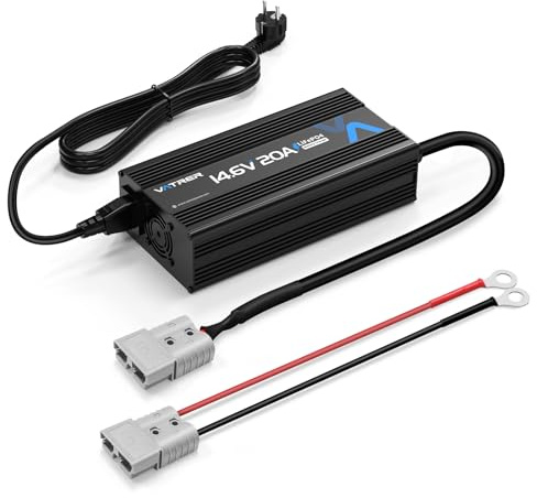 VATRER POWER Cargador LiFePO4 14,6V 20A para Batería 12V