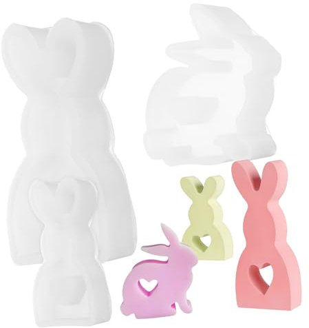 Sewroro 3pezzi Stampo Per Biscotti Pasquali Con Design Coniglio Da Adatto Per Creazioni Di Dolci e Caramelle Facile Da Pulire e Riutilizzabile