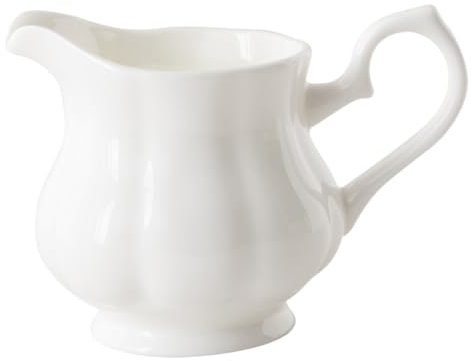 Mobestech Pot à Lait Européen En Céramique 230 Ml Tasse à Lait De Style Européen Blanc Ustensile Cuisine Pour Verser Café Et Thé De L'après-midi Usage Domestique