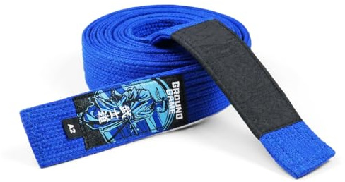 Ground Game BJJ Gürtel BJJ Belt | | Premium Blau A1-260 cm | Brazilian Jiu-Jitsu-Gürtel für Erwachsene