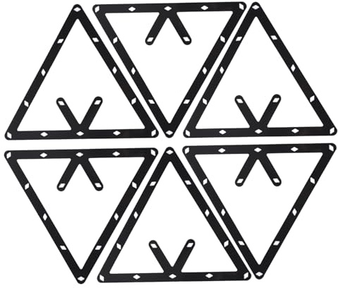XJKLBYQ 6 Sheets Magics Rack, Space Saving Practical Pool Ball Rack, Multifunctional Billiards Accessories for 8 Ball, 9, and 10 Pool, Black, Triangle