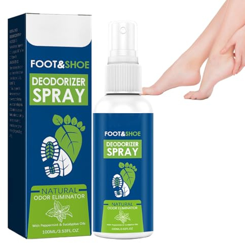Deodorante Spray Per Piedi E Scarpe,Deodorizzante Per Calzature - 100ml Quotidiana Non Untuosa a Base di Estratti Vegetali per Calzini Stivali Sportivi Per Tutta La Famiglia