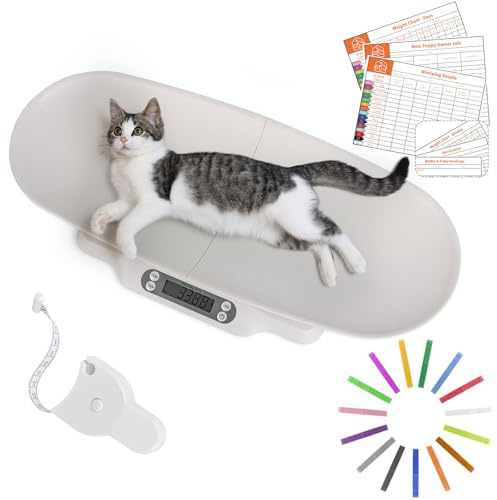 Digitale Tierwaage mit abnehmbarer Schale, präzise Babywaage für Säuglinge und Kleinkinder, klares LCD-Display, Tara- und Haltefunktion, ideale Welpenwaage für Katzen, Hunde, bis zu 30 kg