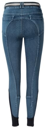 4Riders Jeansreithose Mia Full Grip, Moderne Reithose im Jeanslook mit Silikon Vollbesatz, elastisch und ideal für Training