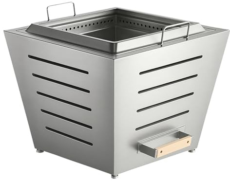 Grillvärldar rökcharm eldskål (firepit) av rostfritt stål – rostfritt stål