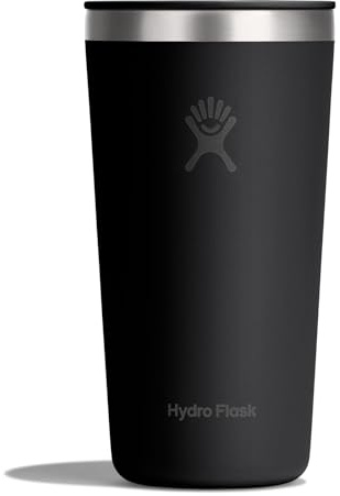 Hydro Flask All Around Tumbler Press-In Lid, Insulated Travel Mug, Stainless Steel Coffee Cup 20 Oz Tonal Black