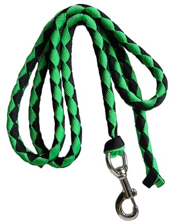 Cordone per Cavallo Guinzaglio con Moschettone in PP Antimorso E Antiusura Adatto a Pettorina O Capestro Idoneo per Addestramento di Cavalli Pecore Ca, Verde 2 Metri