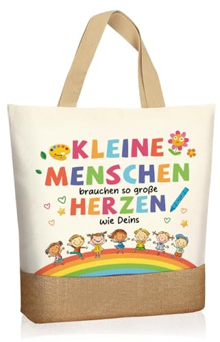 Beste Erzieherin Geschenk Abschied,Abschiedsgeschenk Erzieherin Kindergarten, Dankeschön Geschenke für Lehrerin Baumwolltasche, Kinder Abschiedsgeschenk Kita, Erzieher Geschenk zum Abschied