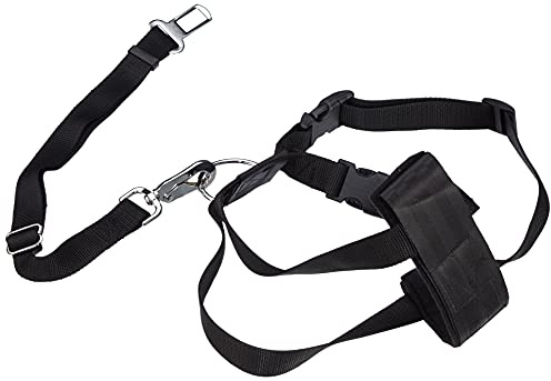 TRIXIE Auto Geschirr Größe L: Brustumfang 70–90 cm/25 mm in schwarz - stufenlos anpassbares Hundegeschirr für das Auto mit verstellbarem Anschnallgurt für große Hunde, 1292