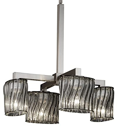 Justice Design Group Lighting WGL-8920-30-SWCB-NCKL Modular 4-Downlight Chandelier, 22 x 21 x 22
