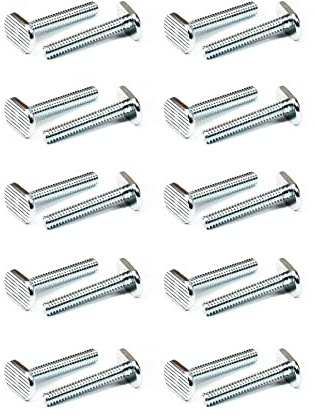 POWERTEC 5/16-18 T Track Bolts 20 Pack for T track, 1-1/2 Inch Long T Slot Bolts for Universal T Track, T Track Accessories for Woodworking Jigs and Fixtures (QTB1007)