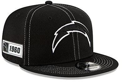 New Era NFL LOS ANGELES CHARGERS Authentic 2019 Sideline 9FIFTY Snapback Road Black Game Cap
