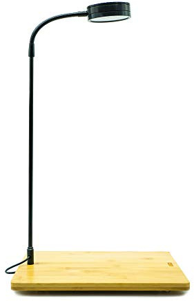 Hiro Aquatics Full Spectrum LED Light with Bamboo Board, Fits Aquarium Nano Tank, Betta Fish Tank, Potted Plants, Succulents, Miniature Landscape – 5W