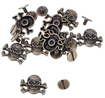 EXCEART 10 StüCk Ghost Head Nieten Set Aus Zinklegierung Punk SchäDel Nieten FüR Kleidung Schuhe Taschen Und GüRtel Dekoration Antik Bronze Farbe