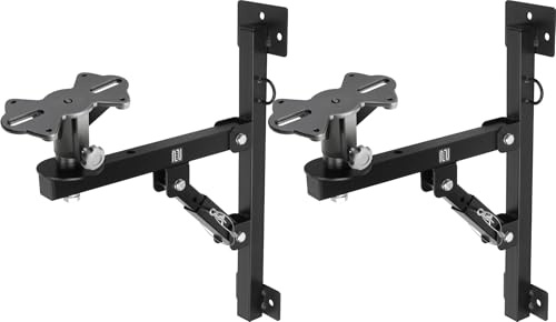 Pronomic WSM-1 Boxenwandhalter Paar inkl. Lautsprecherflansch Set | Geeignet für Proberaum, Partykeller, Gastronomie, Schule, Boxenwandhalter aus Stahl, Belastbar bis max. 40 kg, Gewicht: 2