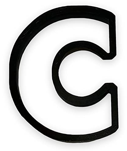 C Capital Block Letter Cookie Cutter with Easy to Push Design (4 inch)
