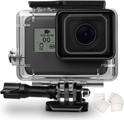 OKFUN wasserdichte Schutzhülle für Gopro Hero 7/Hero 6/Hero 5/2018 schwarz, 60M/196FT Unterwasser-Tauchschutzhülle für Go Pro Hero 7/6/5/2018 schwarz