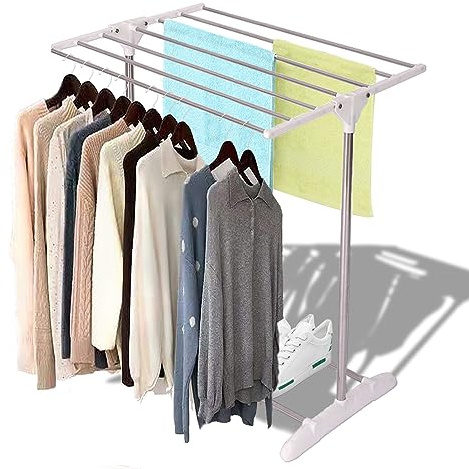 Pilipane Faltbarer W?schest?nder,W?Schetrockner platzsparender, Verstellbarer Mit Stabilem Stand, platzsparender W?schest?nder, einfache Aufbewahrung, für den Balkon zu Hause