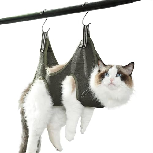 Qrity Borsa da Toelettatura per Animali Domestici, 1 Pezzi Toelettatura Amaca, Tavolo Animali Domestici Doccia e Accessori Bagno per Gatti Cuccioli Piccola e Mini Cani, Verde -S