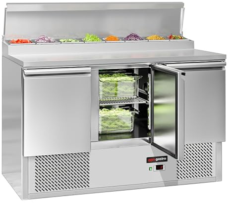 GGM Gastro | SAG147AND#07 | Zubereitungstisch Mini ECO - 1368mm - 3 Türen - für 8x GN 1/6