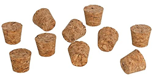 Acan Tradineur - Pack de 10 tapones cónicos de corcho para botellas, garrafas, botes, frascos, bar, restaurante, vino, aceite, 20 x 15 x 17 mm