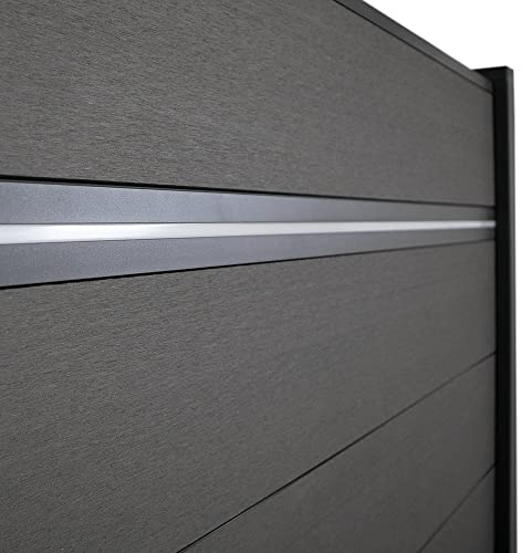 WPC Clôture de confidentialité Caplan LED en plastique moderne 1,84 m x 20 cm x 2 cm