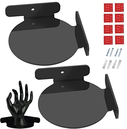 Floating Shelf for Corner, Transparent and Black 2 Colors Wall Round Shelves, Household Accessories Round Shelf for Cameras Speakers Flower Pots Magazines
