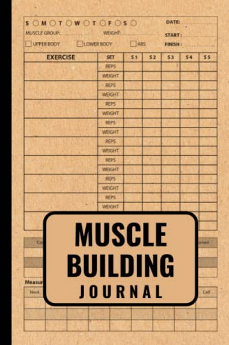 Muscle Building Journal: Cool Daily Workout Planner. 120 Pages, Matte Cover Finish. Weight Lifting Log Book for Men and Women