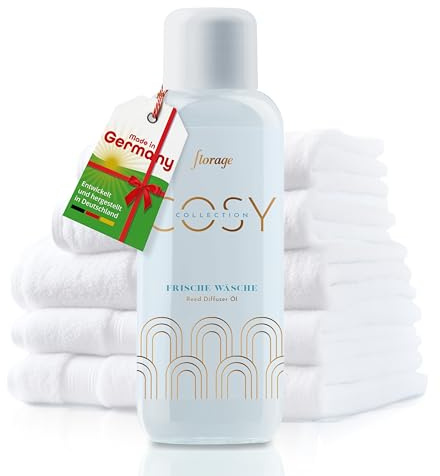 florage Raumduft Nachfüllflasche 500ml FRISCHE WÄSCHE für Reed Diffuser Duftstäbchen, Aroma Nachfüller für Stäbchen, Nachfüllpack für Lufterfrischer zum nachfüllen, Raumerfrischer Refill