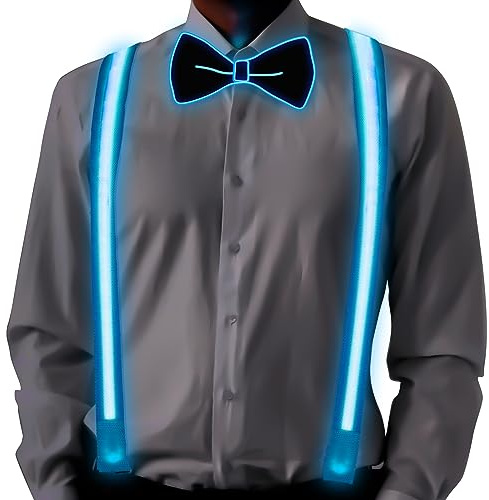 Ainiv Nœud Papillon Lumineuses LED Homme et CBretelles Homme