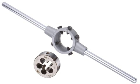 CoCud Juego de Mango de Terraja Terraja de Rosca M13x1.5 para 38mm | 1 Juego, Kit de Llave para Terrajas M12-M16, de Diámetro Exterior, para Reparación de Roscas
