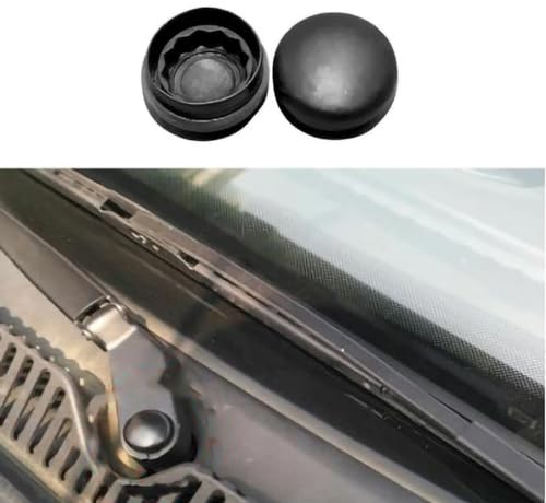 Spulhc Auto Frontscheibenwaschanlage Wischerarm Mutter Abdeckkappe für VW Golf Plus 2005-2013, 2 Stück, ABS, Schwarz