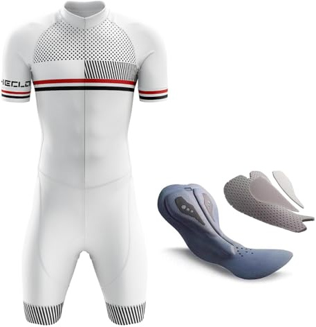 Herren Pro Fahrrad Skinsuit Kurzarm,Wettkampfprofi Gepolstert, Triathlon Anzug Herren Triathlon Tri Anzug Kompression Duathlon Laufen Schwimmen Fahrradfahren Skinsuit Einteilig Trisuit (TYP-1,XL)
