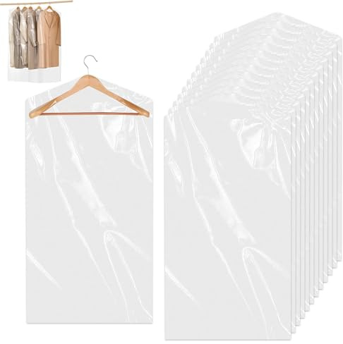 Borse per Indumenti Trasparenti,60x120CM Sacchetto di Lavaggio a Secco, 30 Pezzi Sacchetto di Plastica per Indumenti, Protezione Antipolvere per Abiti, Vestiti, Giacche e Camicie