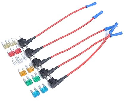 ULTECHNOVO 5stücke Sicherungshalter Mit Flachsicherungen Kompakter Sicherungsadapter Für Auto Für Alarmanlagen Und Mehr