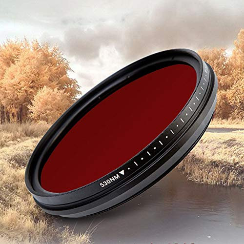 Filtre d'objectif Infrarouge Optique Photo Réglable 58mm, 530 750nm pour Appareil Photo DSLR avancé, Photographie Infrarouge