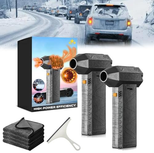 SUPTRUCK™ FROSTGUARD - Soffiatore termico da 1500 W, soffiatore per neve Suptruck, soffiatore antigelo Suptruck per auto, turbina efficiente, flusso d'aria forte, 3 livelli regolabili (2 pezzi)