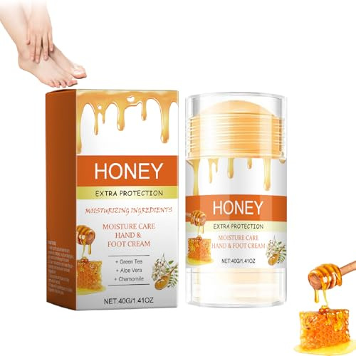 Crème pour les mains et les pieds au miel en stick, crème hydratante anti-crevasses pour les pieds, baume réparateur intense pour les peaux sèches et craquelées des mains, des pieds (1)