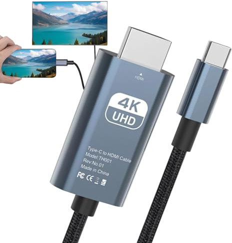 Generico Tipo C A HDTV Convertitore - 4K60Hz Tipo C A HDTV Cavo - C USB C A hdmii Adattatore 4K Tablet Di Telefono Cellulare Tablet Convertitore | Connettore Proiettore, Per Computer, Fo