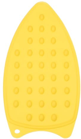 PATIKIL Base in Silicone per Ferro, Base Multiuso Resistente al Calore per Tavola da Stiro, Piastra Protettiva Resistente al Vapore, Compatta, Gialla