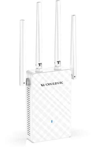 WONLINK WLAN Verstärker, 1200 Mbit/s Dualband WLAN Repeater mit 4 Antennen, 1x LAN/WAN Port | WPS | MU-MIMO Technologie, Repeater/Router/AP Modus, Signal-LEDs - für Zuhause und Büro