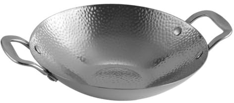 Sartén de Acero Inoxidable Doble Asa, Plata, 1 Pieza | Dry Pot y Spicy Hot Pot, Distribución Uniforme del Calor, Larga Vida Útil
