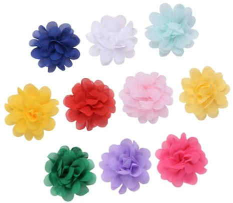 Abaodam Blumen Haarspangen Für Mädchen Kinder Haarschmuck Mit 10 Teiligem Satz Mehrfarbig Chiffon Blumen Haarklammern Für Alltag Und Party
